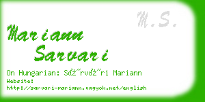 mariann sarvari business card